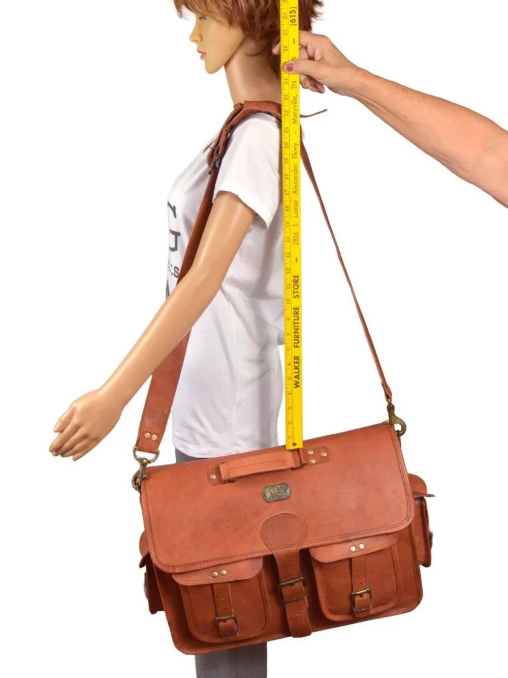 Cuero Leather Messenger Bag for Men, 18 Inch Laptop Crossbody